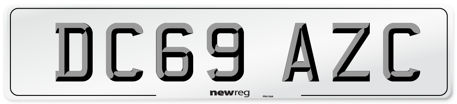 DC69 AZC Number Plate from New Reg